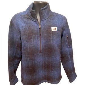 North Face Fleece Half Zip in Blue Plaid